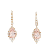 Orecchini in oro rosa diamanti e morganite