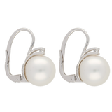 Orecchini a monachella con perle e diamanti