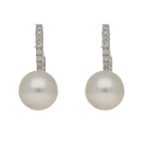 Orecchini a monachella con perle e diamanti