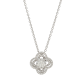 Pendente fiore multipietra in oro bianco e diamanti