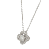 Pendente fiore multipietra in oro bianco e diamanti