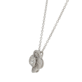 Pendente fiore multipietra in oro bianco e diamanti