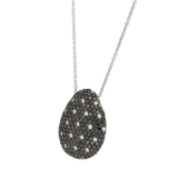 PENDENTE A GOCCIA PAVè DI DIAMANTI NERI CT.6,04 E BIANCHI CT.0,73