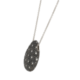 PENDENTE A GOCCIA PAVè DI DIAMANTI NERI CT.6,04 E BIANCHI CT.0,73