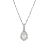 Pendente a goccia con contorno in diamanti