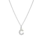 Pendente iniziale C in oro bianco e diamanti