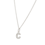 Pendente iniziale C in oro bianco e diamanti