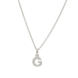 Pendente iniziale G in oro bianco e diamanti
