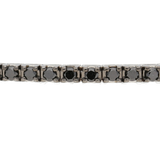 Bracciale tennis in oro bianco e diamanti neri ct. 1,90
