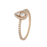 Anello in oro rosa centrale a goccia