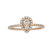 Anello in oro rosa centrale a goccia