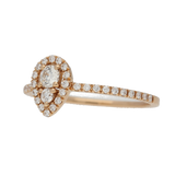 Anello in oro rosa centrale a goccia