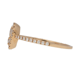 Anello in oro rosa centrale a goccia