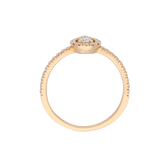 Anello in oro rosa centrale a goccia