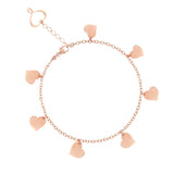 BRACCIALE DI CATENA CON SETTE CUORI