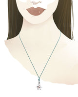 Lovely ♡ Ciondolo Bimbo Oro Bianco Cuore e Diamantino