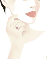 Lovely ♡ Anello Oro Giallo e Quarzo Rosa di sintesi