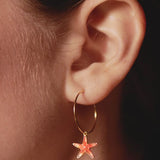 ORECCHINO A CERCHIO CON STELLA MARINA ROSSA ORAMA2ST