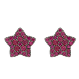Orecchini stella oro rosa e rubini