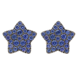 Orecchini stella oro rosa e zaffiri blu