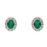 Orecchni contorno classici con smeraldi e diamanti