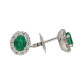 Orecchni contorno classici con smeraldi e diamanti