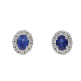 Orecchni contorno classici con zaffiri e diamanti