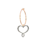 ORECCHINO 18KT CUORE MAMAN POLVERE DIAMANTI CROMO ORPOW9MK