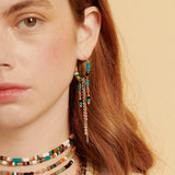 ORECCHINO GRANDE AMERICA PIETRE SCURE AZZURRE E CATENE ORUSH3QL