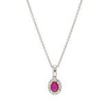 Pendente contorno classico con rubino e diamanti