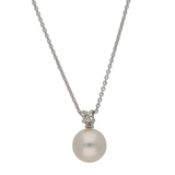 Pendente con perla 8,9/9 mm e diamante