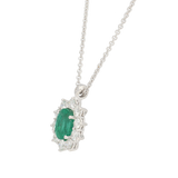 Pendente contorno classico con SMERALDO Ct. 1,54 e diamanti Ct. 0,9 f-vs