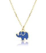 Collana in oro giallo con elefante smaltato