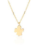 Collana in oro giallo con quadrifoglio smaltato
