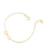 Bracciale in oro giallo con unicorno e arcobaleno con smalto colorato
