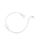 Bracciale in oro bianco con gatto e impronta con smalto colorato