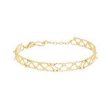 Bracciale rigido filigrana cuori Maman argento dorato