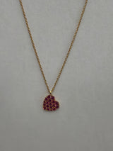 Pendente oro rosa cuore rub. ct 0,35 gr. 1,9 370-XN3932