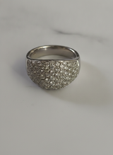 Anello a fascia in oro bianco con pavè di diamanti ct.1,75 colore H purezza VS1 Gr. 9,8