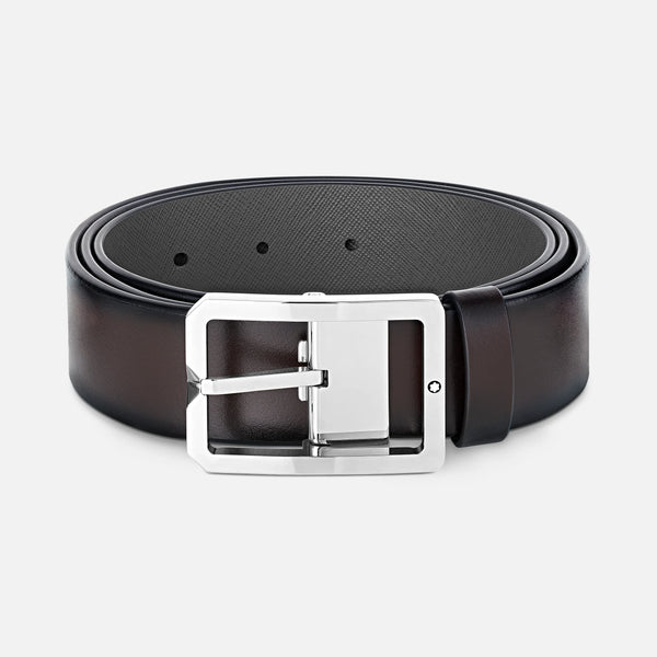Cintura reversibile in pelle marrone/grigia 35 mm MB131163