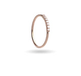 Anello Filodamore 1,3 mm Oro Giallo 9 kt con 7 Diamanti Bianchi (4-4,5) 0,09 ct