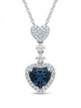 Pendente cuore topazio e diamanti ct. 0,32 G-VS gr. 3,7