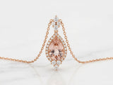 Pendente oro rosa diamanti e morganite