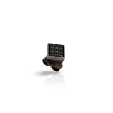 Orecchino minimal quadretto grande TITANIO+9 black 0,10