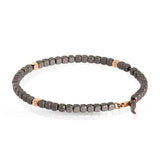Bracciale cubi piccoli in titanio e 3 cubi in oro rosso 9 kt