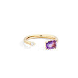 Anello more oro giallo ametista ct.0,84 diamante ct. 0,07 gr.3,07