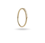 Anello Filodamore 1,3 mm Oro Giallo 9 kt con 7 Diamanti Bianchi (4-4,5) 0,09 ct