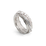 Anello Filodellavita Classic Collection, 7 Fili in Oro Giallo 9kt e 7 Diamanti Bianchi 0.19 a scalare