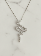 Collana con serpente in oro bianco e diamanti ct. 0,20 F-SI Grammi 4,8