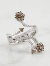 Anello fantasia diamanti bianchi e brown ct 1,27 gr. 11,4